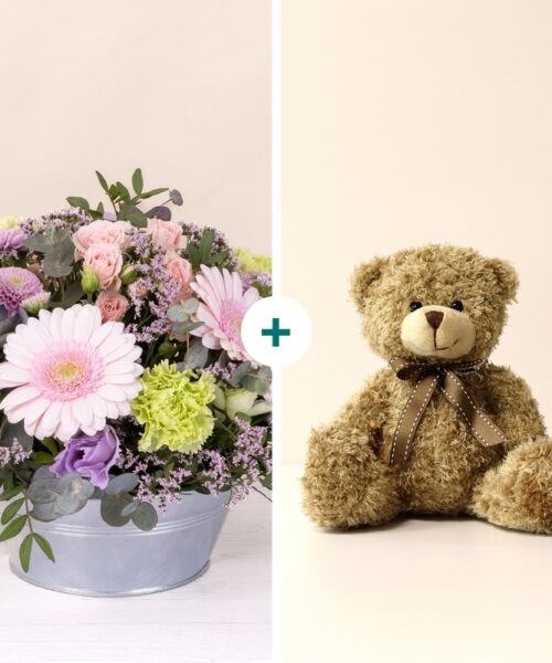 Zeste tendre et son ourson Harry - Composition florale - Idée Cadeau Interflora