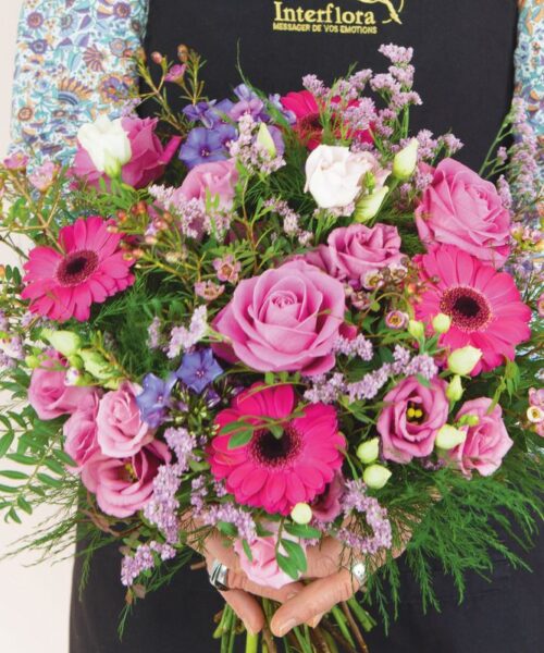 Le bouquet souvenir du fleuriste - rose - Livraison de fleurs deuil - Interflora