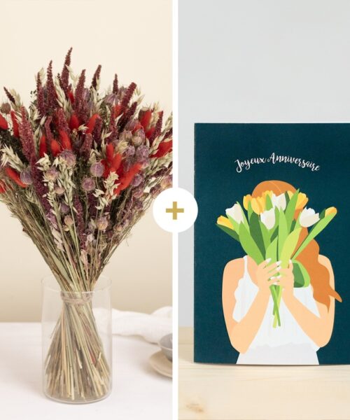 Lovely Carmin et sa carte Joyeux anniversaire  - Interflora - Livraison de fleurs